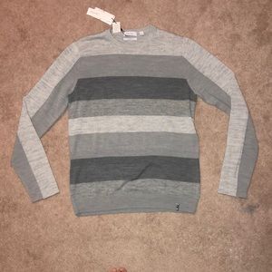 Calvin Klein shades of gray striped sweater